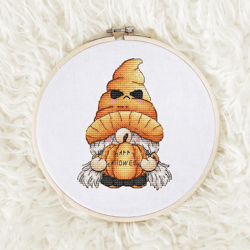 Gnome in an evil hat Cross stitch
