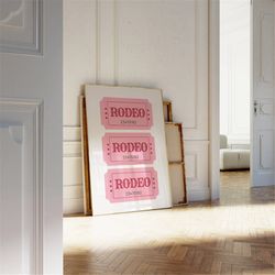 preppy wall art print, trendy coastal cowgirl wall art, pink ticket rodeo wall poster, | pink dorm, western wall art, pr