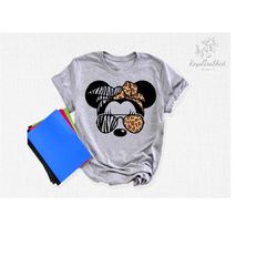 minnie head shirt, minnie ear shirt, disney ear shirt, disney shirt, minnie ear shirt, disney safari shirt, minnie leopa