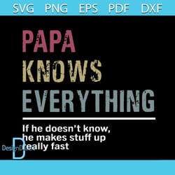 papa knows everything svg, father's day svg, dad svg, father gift svg, father son svg