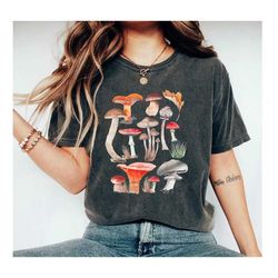 vintage illustration mushroom decor art shirt, botanical shirt, plant shirt, mushroom shirt, hippie shirt, nature lover