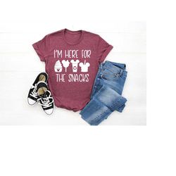 disney i'm here for the snacks shirt, disney vacation shirt, disney family shirt, disneyland shirt, theme park shirt, di