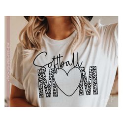 softball mom svg, softball mama svg softball svg shirt design cut file for cricut leopard print svg softball lover svg v