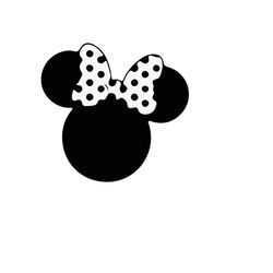 minnie mouse head svg, minnie mouse svg, mouse cut file - digital download svg png design for cricut or silhouette cut f