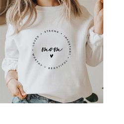 mom life svg png pdf, mom strong, important, beautiful, worthy, loved svg, funny mom svg file for cricut, girl mama png,