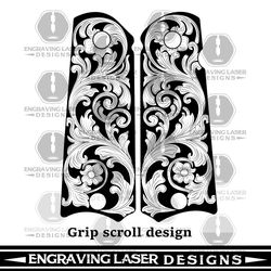 engraving laser designs colt 1911 gripper scroll design