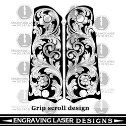 engraving laser designs colt 1911 gripper scroll design