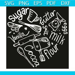 cooking ingredients svg, trending svg, svg, sugar svg, butter svg, vanilla svg, salt svg, milk svg, eggs svg, flour svg,