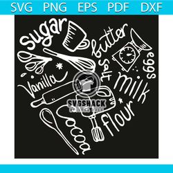 cooking ingredients svg, trending svg, svg, sugar svg, butter svg, vanilla svg, salt svg, milk svg, eggs svg, flour svg,