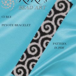 Peyote beading pattern peyote bracelet pattern Curly Peyote pattern design 3 drop peyote in PDF instant download DIY