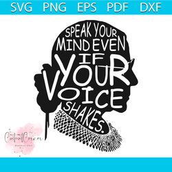 speak your mind even if your voice shakes svg, rbg svg, rbg shirt, rbg gift, rip ruth bader ginsburg, ruth bader ginsbur