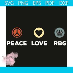 peace love rbg svg, rbg gift, rbg shirt, notorious svg, ruth bader ginsburg svg, rip ruth bader ginsburg, ruth bader gin