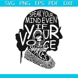 speak your mind even if your voice shakes svg, rbg svg, rbg shirt, rbg gift, rip ruth bader ginsburg, ruth bader ginsbur