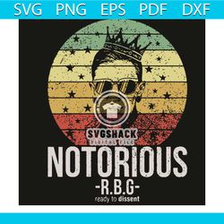 notorious rbg ruth ready to dissent svg, ruth bader ginsburg svg, rip ruth bader ginsburg svg, rbg shirts, rbg gift, fem