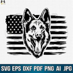 german shepherd with flag svg, german shepherd clipart, german shepherd cricut, german shepherd shirt, dog svg, dog love