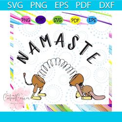 slinky dog namaste stretch svg, toy story svg, toy story shirt, toy story gift, slinky dog svg, slinky dog shirt, namast