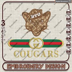 NCAA BYU Cougars Gucci Embroidery Design, NCAA Teams Embroidery Files, NCAA BYU Cougars Machine Embroidery