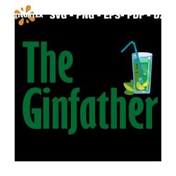 The Ginfather Party Alcohol Svg, Christmas Svg, Merry Christmas Svg, Ginfather Svg