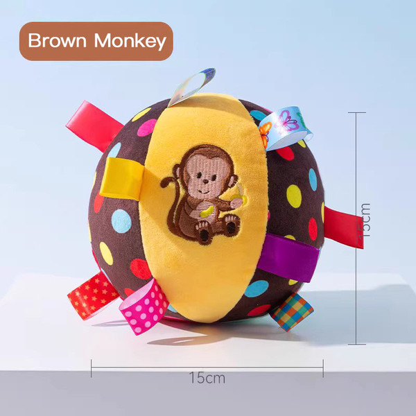 plush squeak toy Plush squeaking dog toy - brown monkey