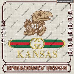 NCAA Kansas Jayhawks Gucci Embroidery Design, NCAA Teams Embroidery Files, NCAA Kansas Jayhawks Machine Embroidery
