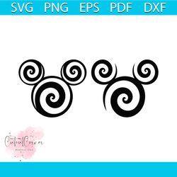 mickey mouse spiral svg, trending svg, mickey svg, mickey mouse svg, mouse ears, cricut disney, disney svg, spiral svg,