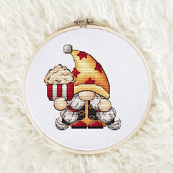 Gnome with popcorn Cross stitch