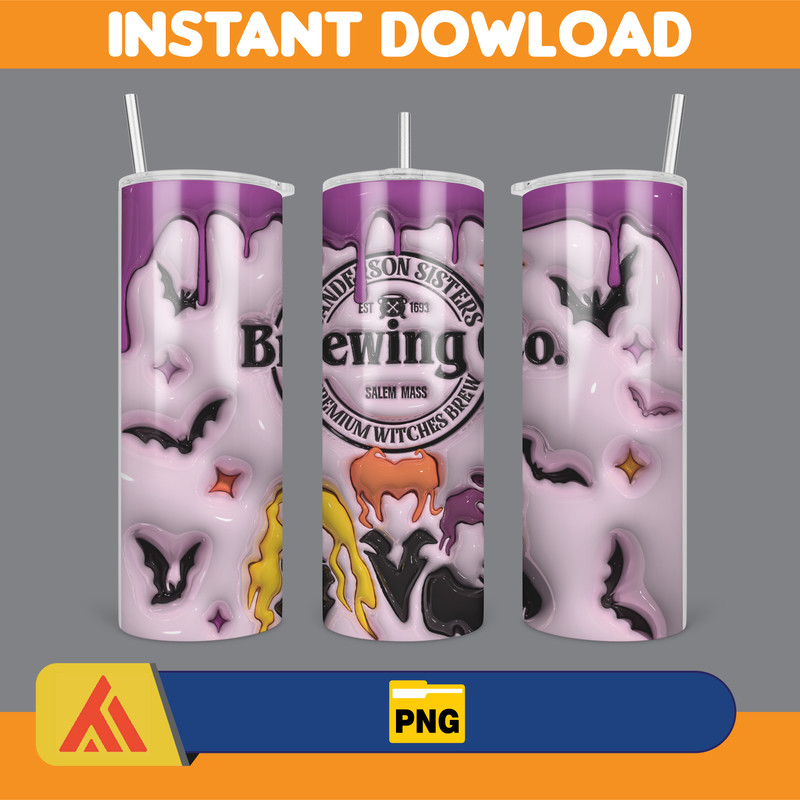 3D Inflated Halloween Season Sublimation Tumbler Design Download PNG, 20 Oz Digital Tumbler Wrap PNG (107).jpg