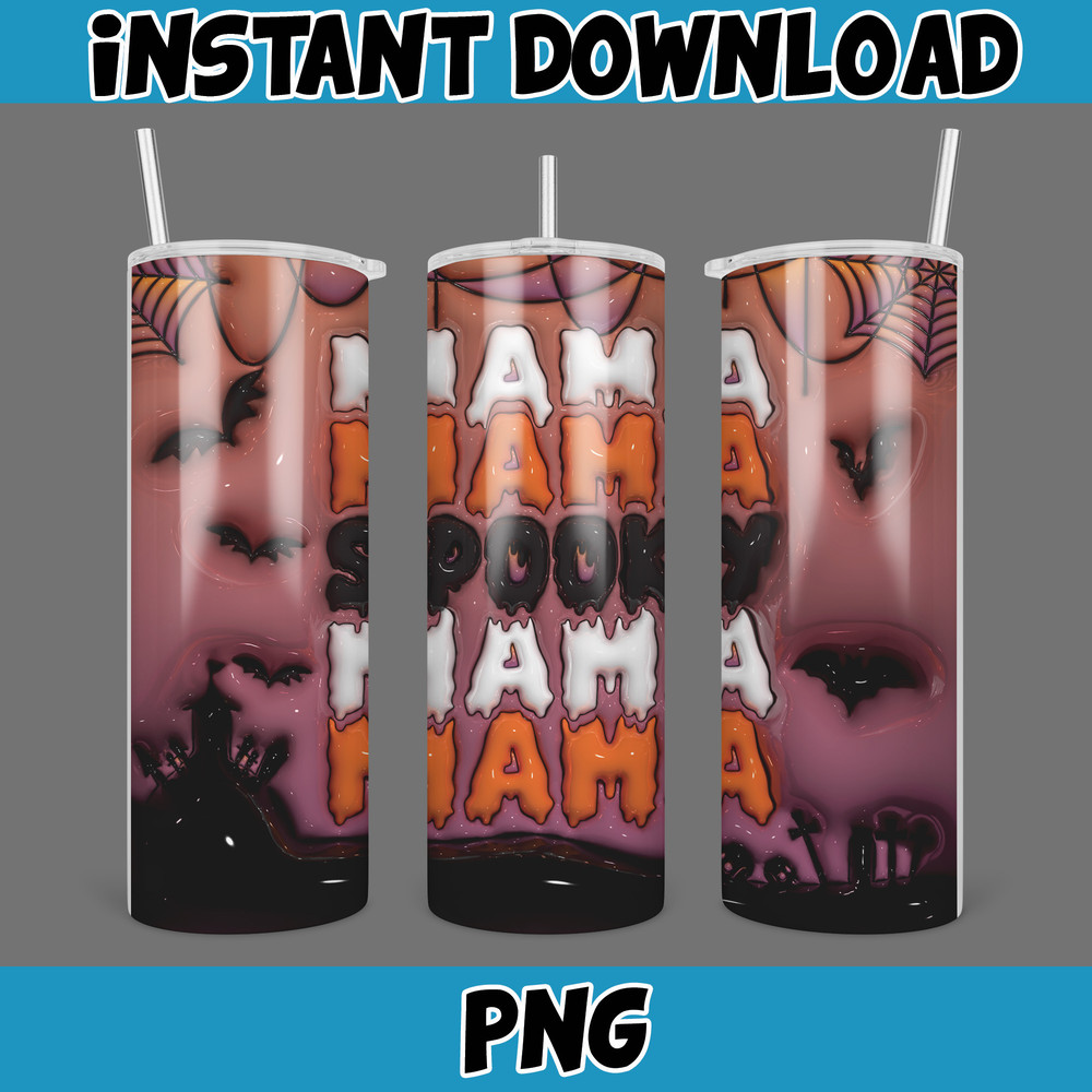 3D Inflated Halloween Season Sublimation Tumbler Design Download PNG, 20 Oz Digital Tumbler Wrap PNG (106).jpg