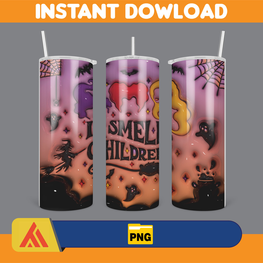 3D Inflated Halloween Season Sublimation Tumbler Design Download PNG, 20 Oz Digital Tumbler Wrap PNG (109).jpg
