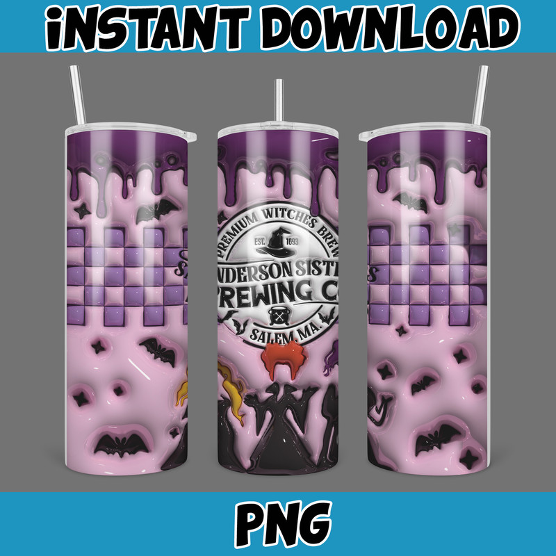 3D Inflated Halloween Season Sublimation Tumbler Design Download PNG, 20 Oz Digital Tumbler Wrap PNG (108).jpg