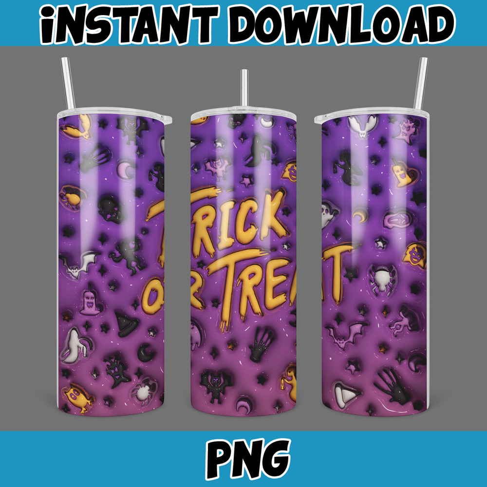 3D Inflated Halloween Season Sublimation Tumbler Design Download PNG, 20 Oz Digital Tumbler Wrap PNG (114).jpg