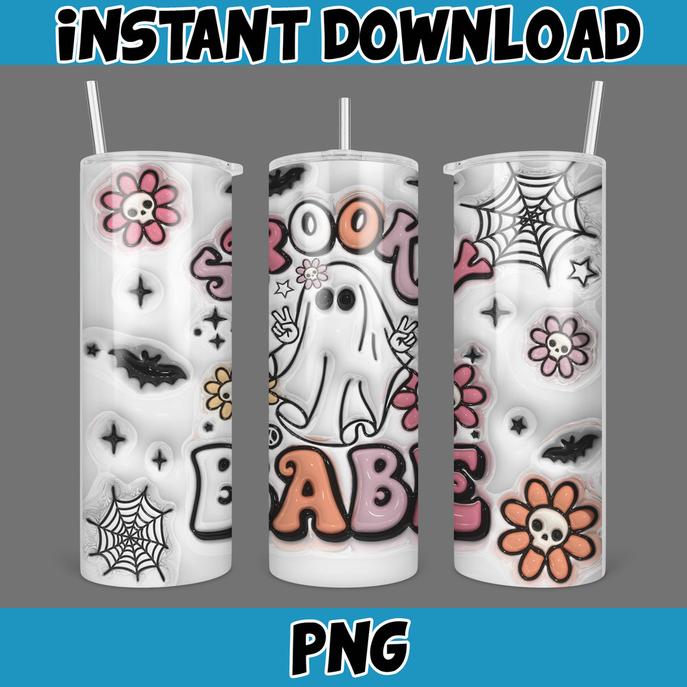 3D Inflated Halloween Season Sublimation Tumbler Design Download PNG, 20 Oz Digital Tumbler Wrap PNG (117).jpg