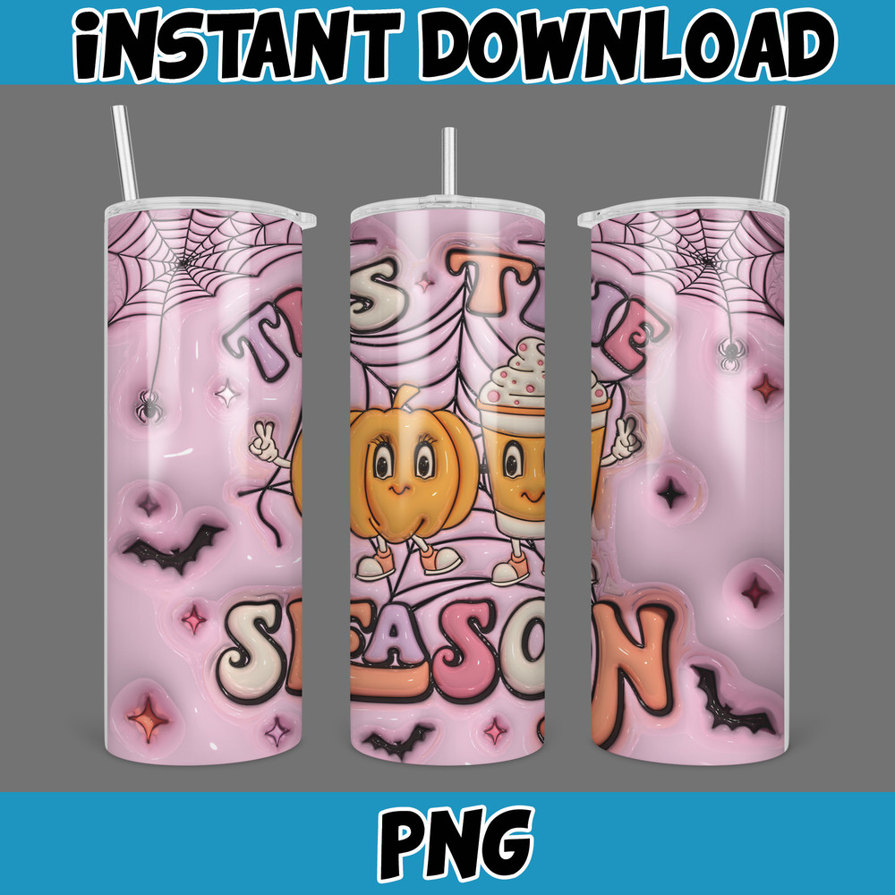 3D Inflated Halloween Season Sublimation Tumbler Design Download PNG, 20 Oz Digital Tumbler Wrap PNG (123).jpg