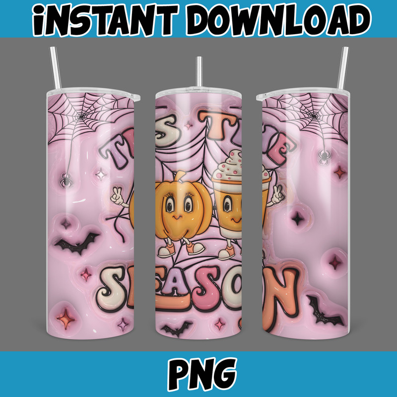 3D Inflated Halloween Season Sublimation Tumbler Design Download PNG, 20 Oz Digital Tumbler Wrap PNG (123).jpg