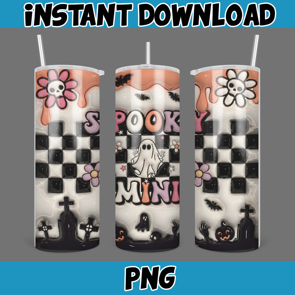 3D Inflated Halloween Season Sublimation Tumbler Design Download PNG, 20 Oz Digital Tumbler Wrap PNG (124).jpg