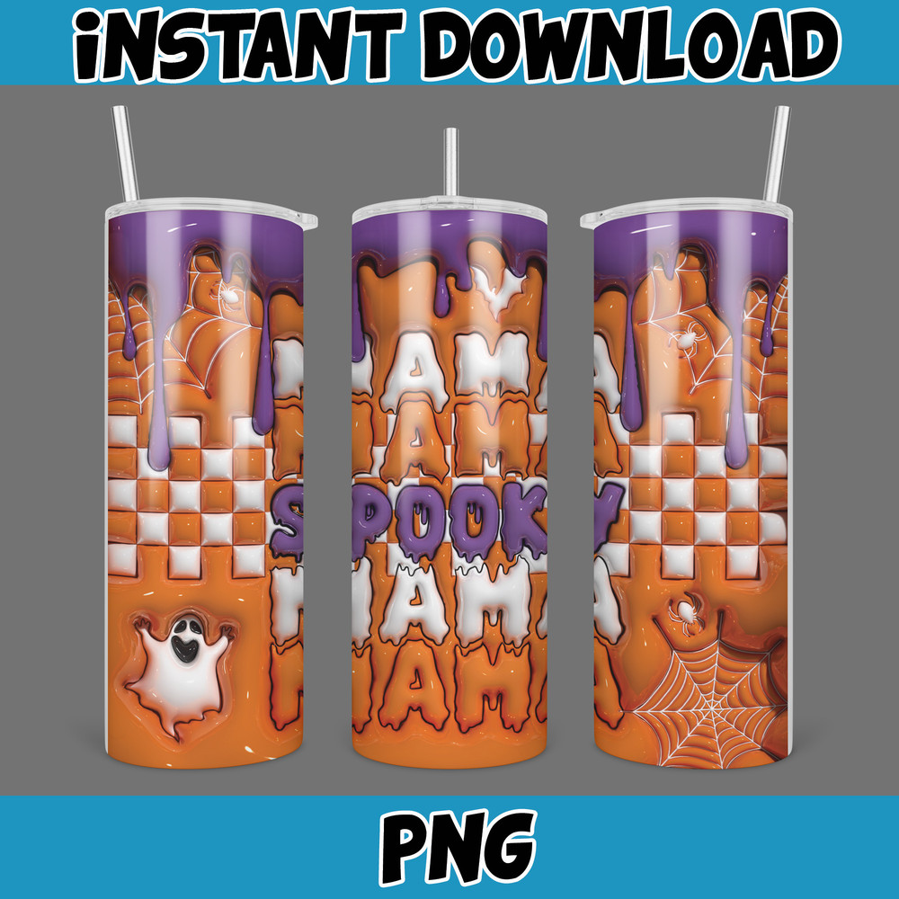 3D Inflated Halloween Season Sublimation Tumbler Design Download PNG, 20 Oz Digital Tumbler Wrap PNG (126).jpg