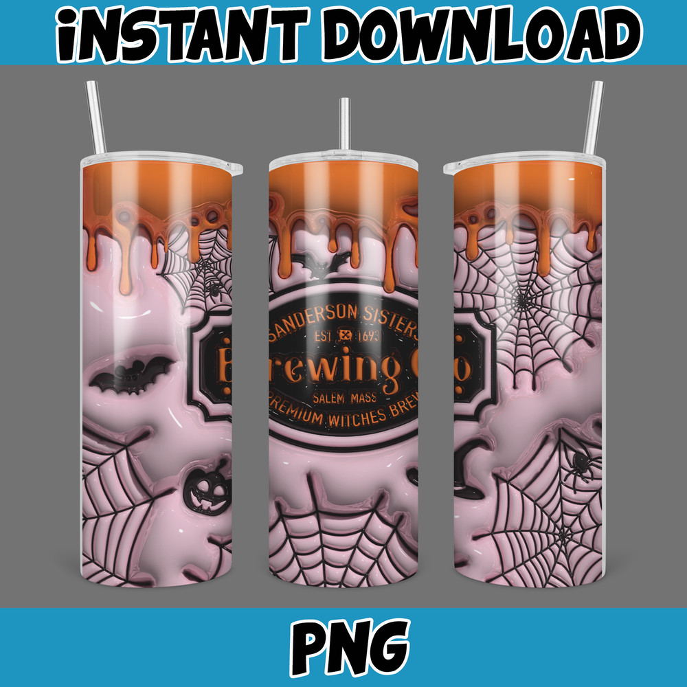 3D Inflated Halloween Season Sublimation Tumbler Design Download PNG, 20 Oz Digital Tumbler Wrap PNG (127).jpg