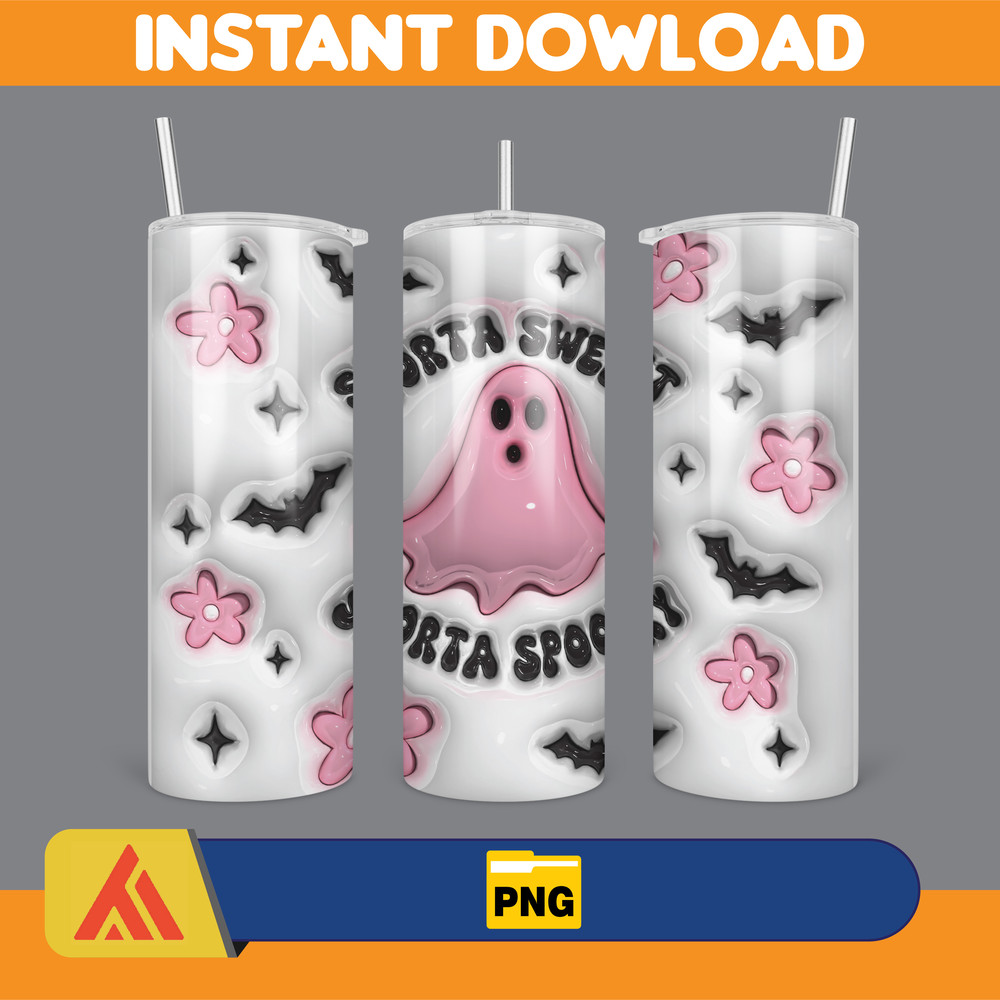 3D Inflated Halloween Season Sublimation Tumbler Design Download PNG, 20 Oz Digital Tumbler Wrap PNG (13).jpg