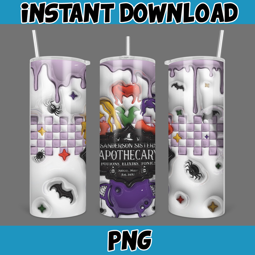 3D Inflated Halloween Season Sublimation Tumbler Design Download PNG, 20 Oz Digital Tumbler Wrap PNG (131).jpg