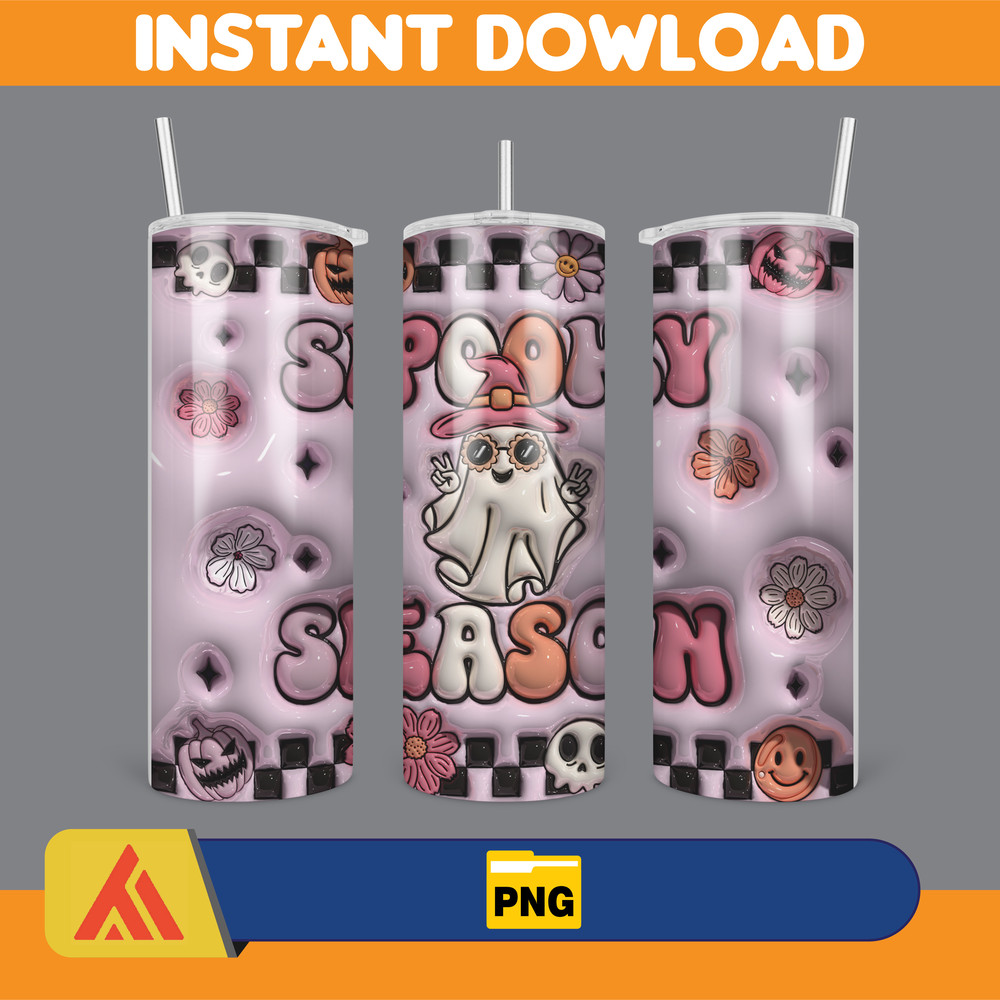 3D Inflated Halloween Season Sublimation Tumbler Design Download PNG, 20 Oz Digital Tumbler Wrap PNG (135).jpg