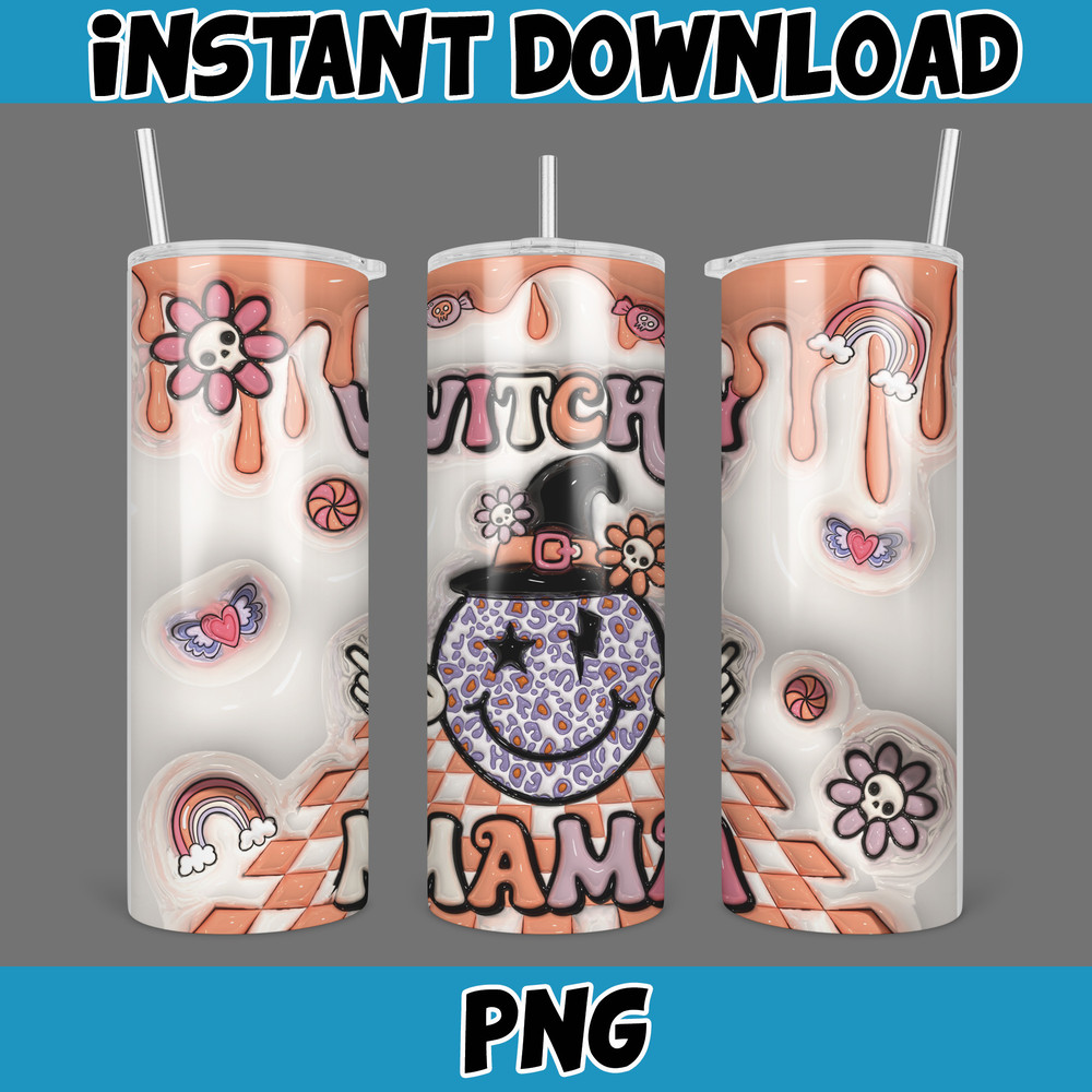 3D Inflated Halloween Season Sublimation Tumbler Design Download PNG, 20 Oz Digital Tumbler Wrap PNG (137).jpg