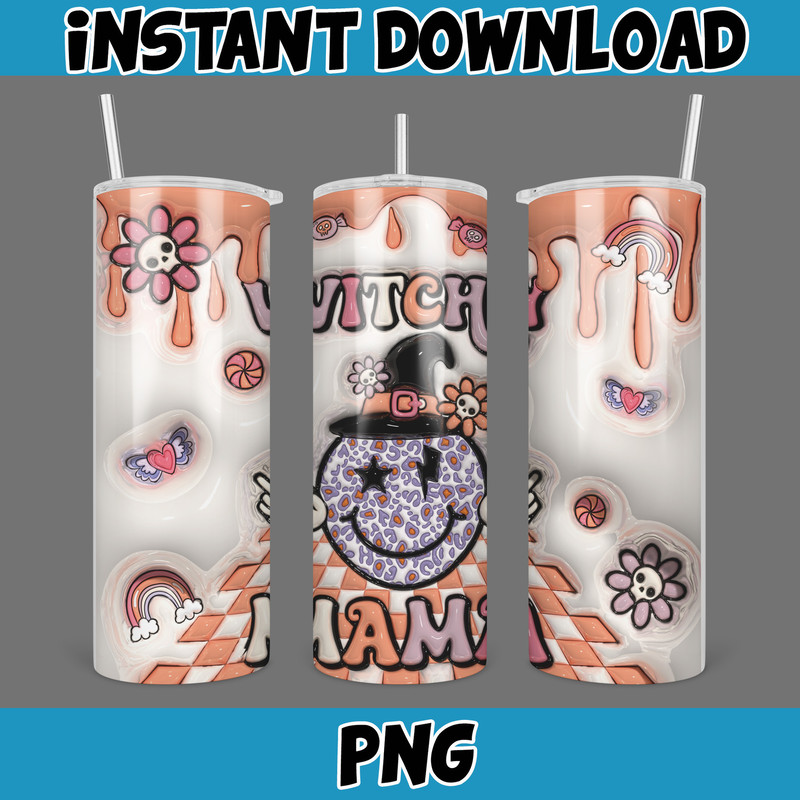 3D Inflated Halloween Season Sublimation Tumbler Design Download PNG, 20 Oz Digital Tumbler Wrap PNG (137).jpg