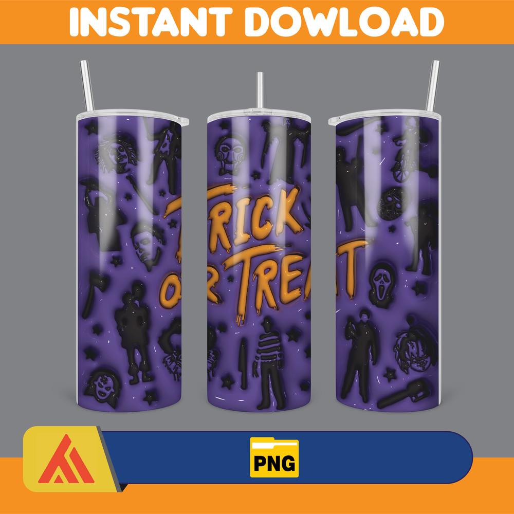 3D Inflated Halloween Season Sublimation Tumbler Design Download PNG, 20 Oz Digital Tumbler Wrap PNG (139).jpg