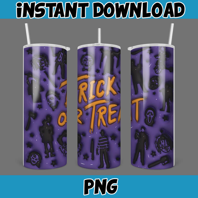 3D Inflated Halloween Season Sublimation Tumbler Design Download PNG, 20 Oz Digital Tumbler Wrap PNG (139).jpg