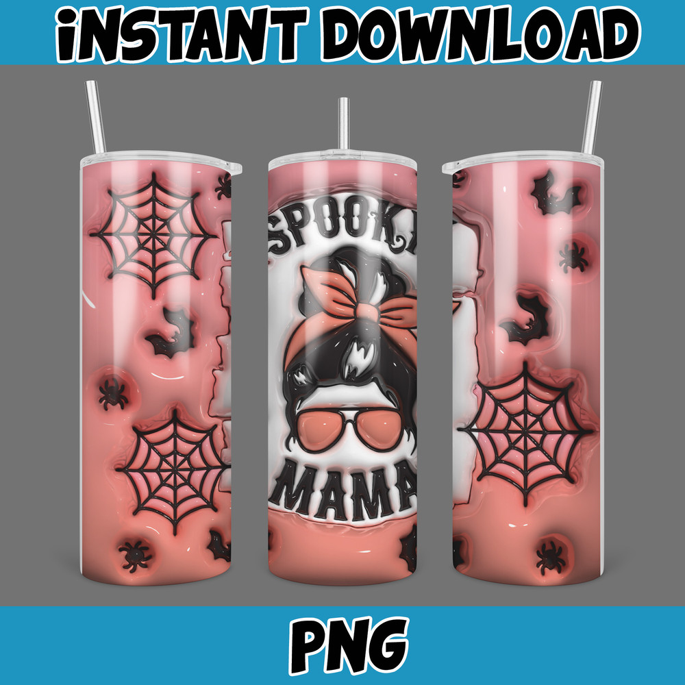 3D Inflated Halloween Season Sublimation Tumbler Design Download PNG, 20 Oz Digital Tumbler Wrap PNG (16).jpg