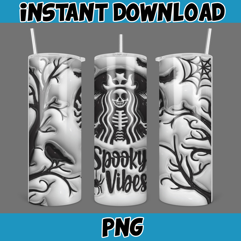 3D Inflated Halloween Season Sublimation Tumbler Design Download PNG, 20 Oz Digital Tumbler Wrap PNG (17).jpg
