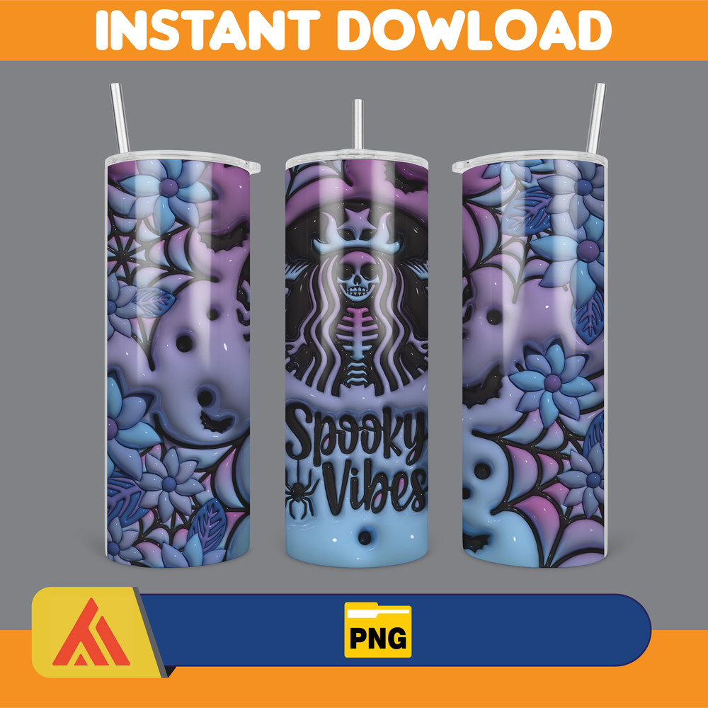 3D Inflated Halloween Season Sublimation Tumbler Design Download PNG, 20 Oz Digital Tumbler Wrap PNG (19).jpg