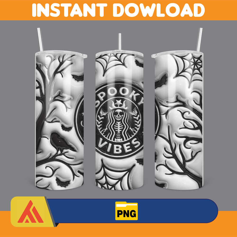 3D Inflated Halloween Season Sublimation Tumbler Design Download PNG, 20 Oz Digital Tumbler Wrap PNG (20).jpg