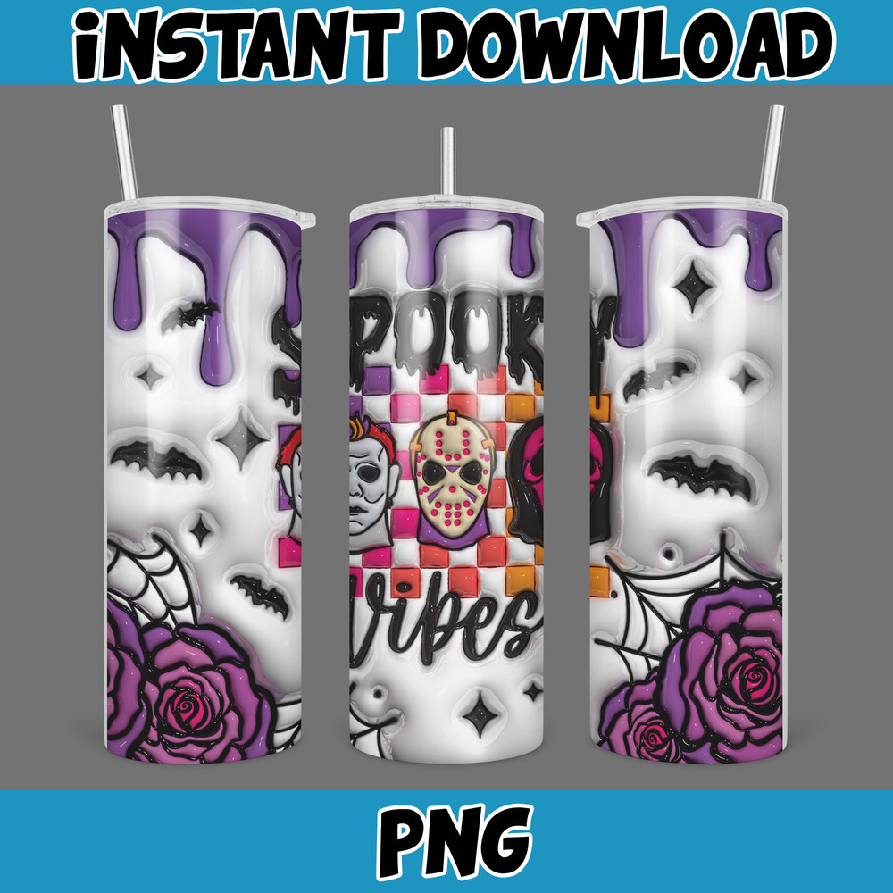 3D Inflated Halloween Season Sublimation Tumbler Design Download PNG, 20 Oz Digital Tumbler Wrap PNG (25).jpg