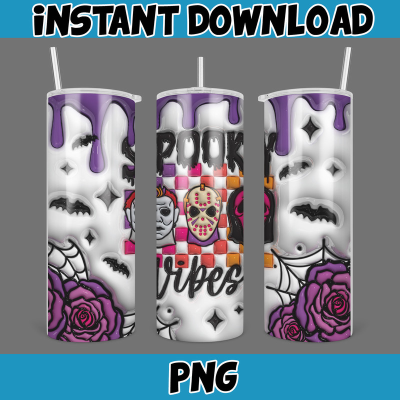 3D Inflated Halloween Season Sublimation Tumbler Design Download PNG, 20 Oz Digital Tumbler Wrap PNG (25).jpg